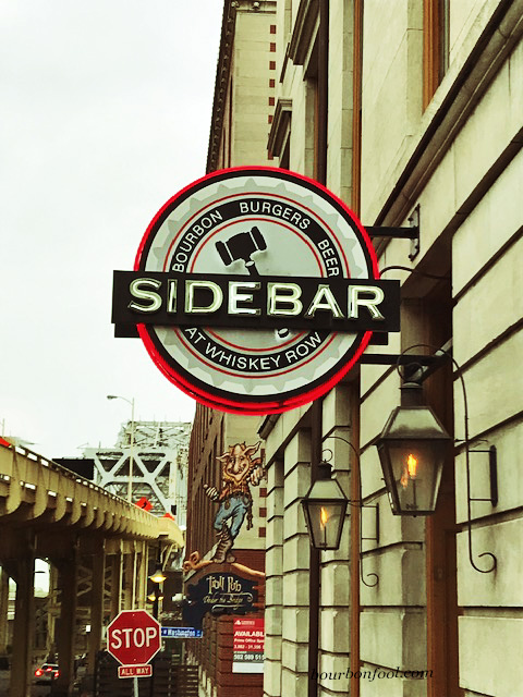 Sidebar at Whiskey Row Sign in Louisville, Kentucky