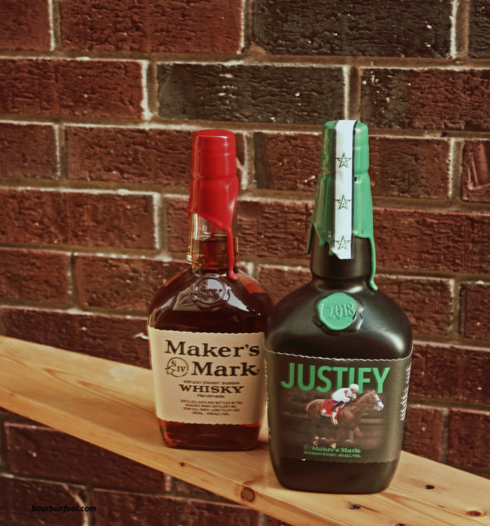 Botlles of Makers Mark and Makers Mark Justify bottle