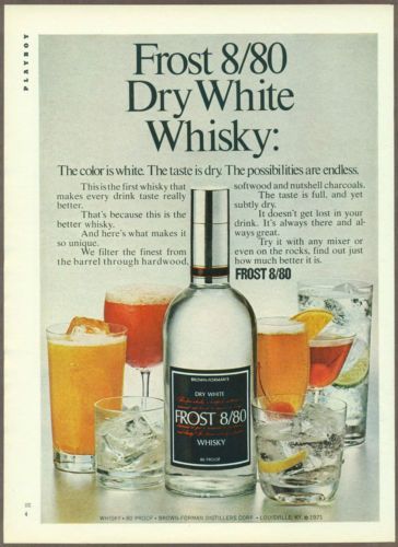 Magazine ad for Frost 8/80 White Whisky