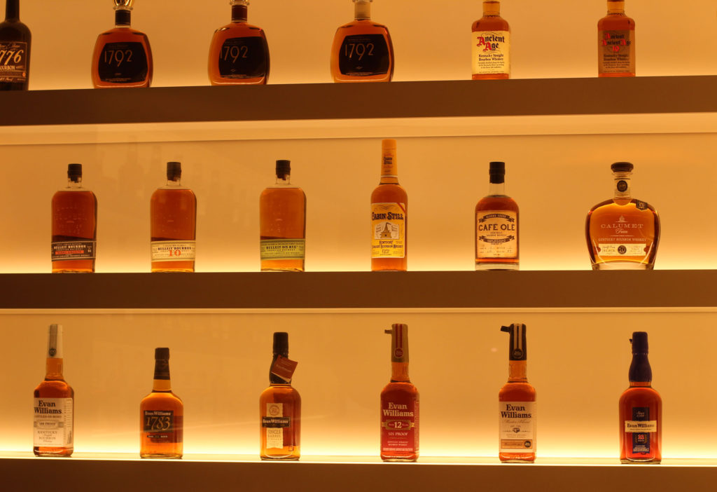 Image of 18 Kentucky bourbon bottles