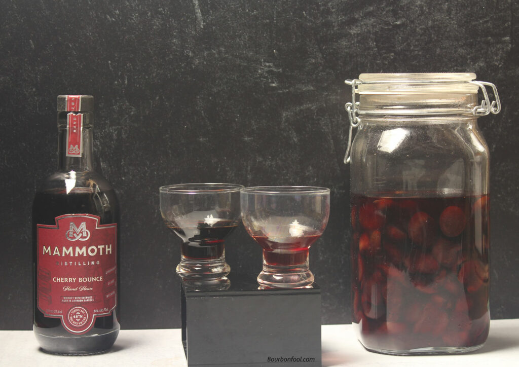 Straight rye whiskey and cherry bounce. A look at Mammoth Distilling and Bourbonfool cherry bounce.