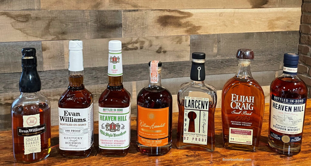 Bottles of Heaven Hill bourbons. Examples of why you should buy this heaven hill bourbon
