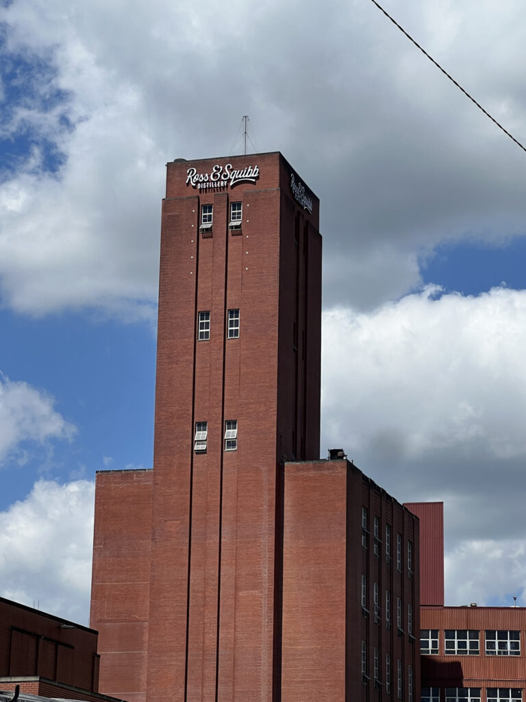 The historic Ross & Squibb Distillery in Lawrenceburg, Indiana