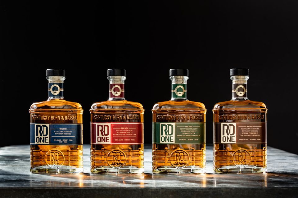 Four bottles of RD One Bourbon